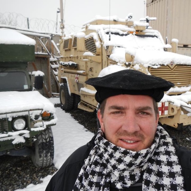 Jeff in snow in Afghanistan